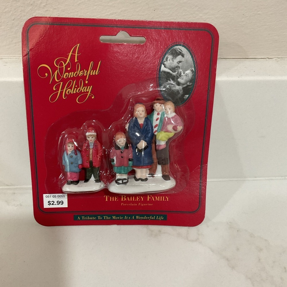 1997 It's A Wonderful Life George Bailey Family Porcelain Figurine New Sealed